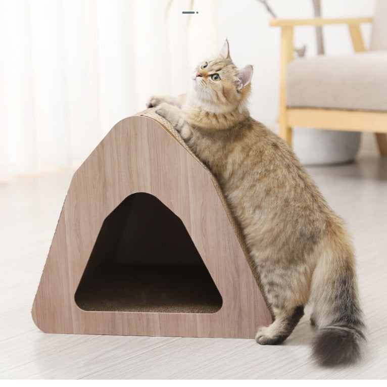 Cat Cardboard Scratcher House - Triangle