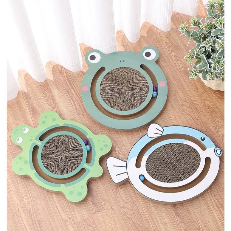2 in 1 Cat Cardboard Scratcher Toy - Set of 3
