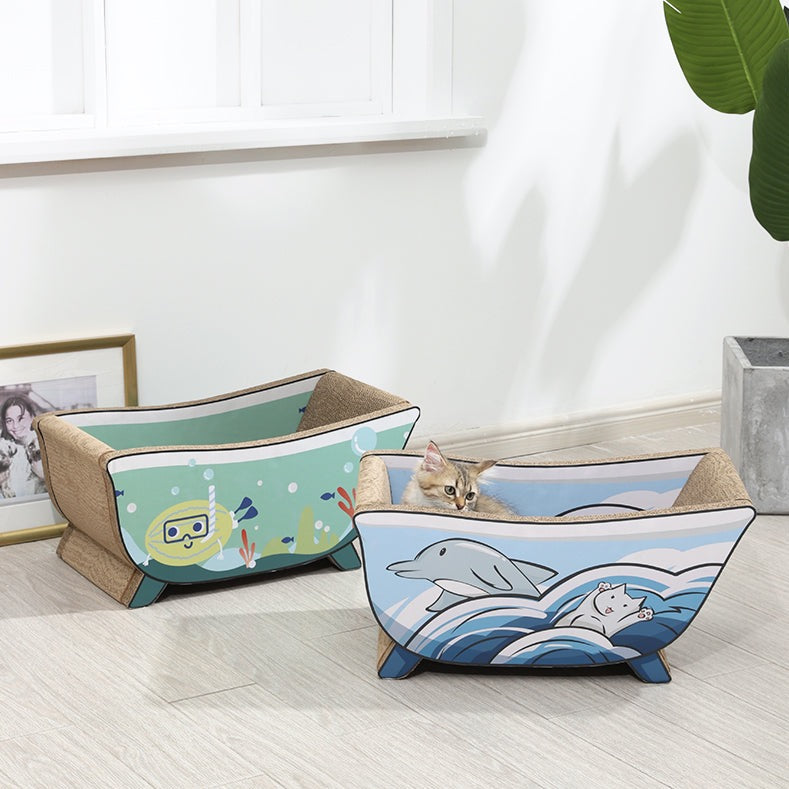 Cat Cardboard Scratcher - Sea