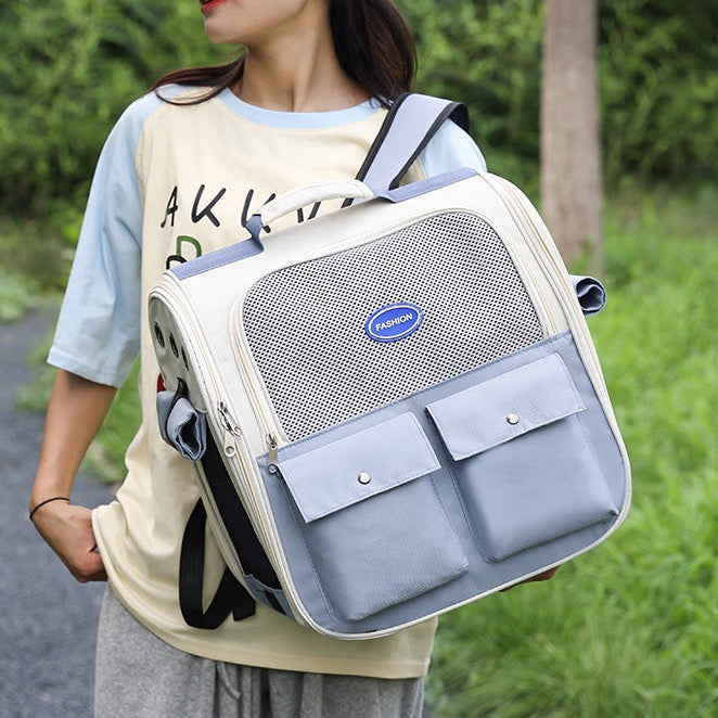 Pet Backpack Carrier - Blue