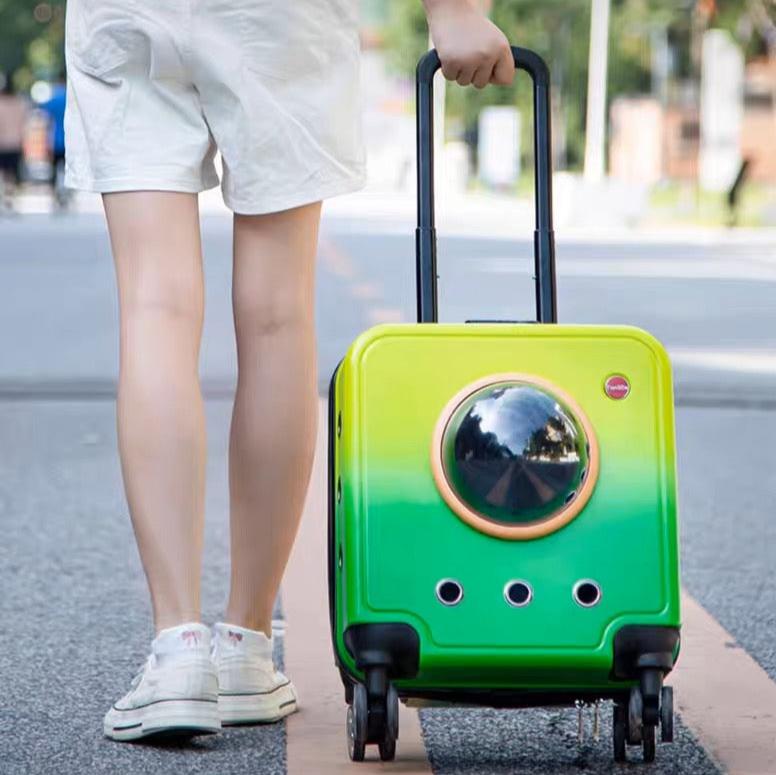 Pet Space Capsule Carrier With Wheels