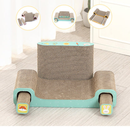 3 in 1 Cat Cardboard Scratcher Toy