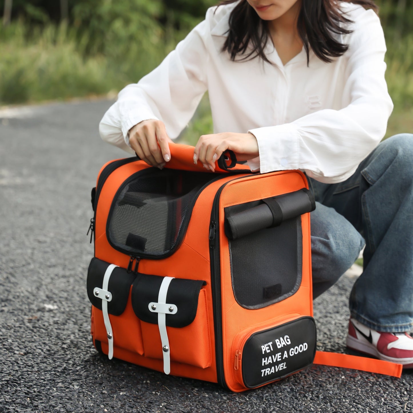 Pet Canvas Backpack Carrier