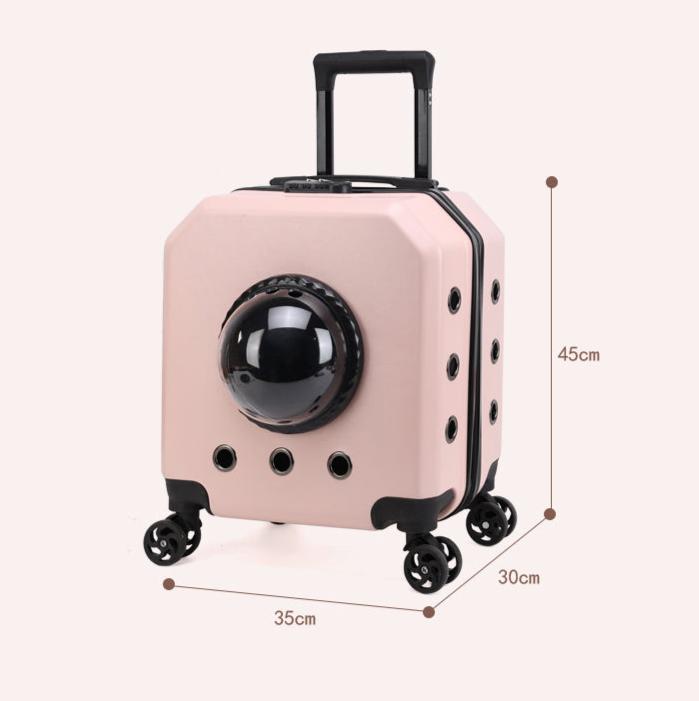 Pet Space Capsule Carrier With Wheels
