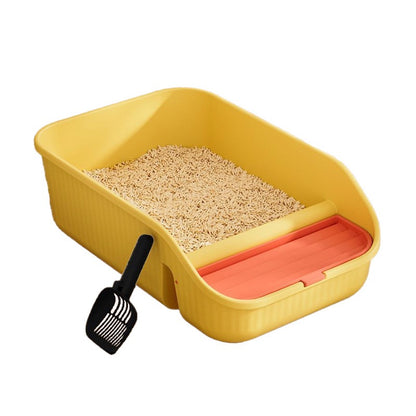 Open Top Cat Litter Box - Yellow