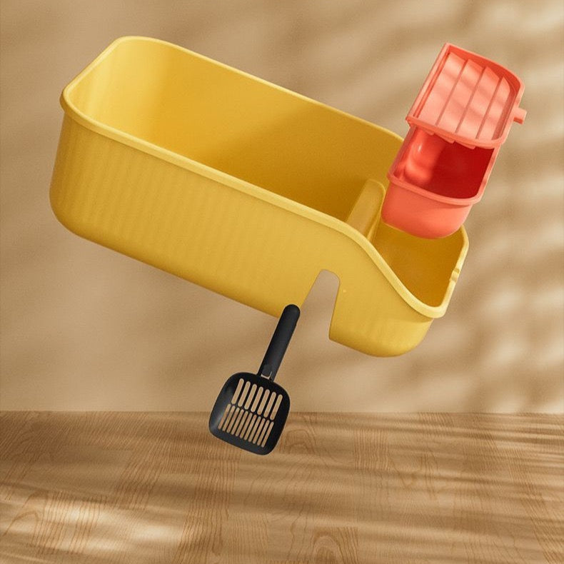 Open Top Cat Litter Box - Yellow