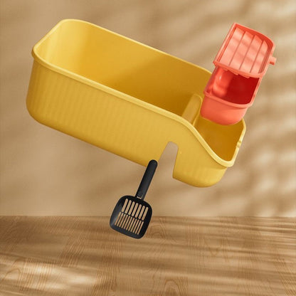 Open Top Cat Litter Box - Yellow