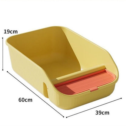 Open Top Cat Litter Box - Yellow