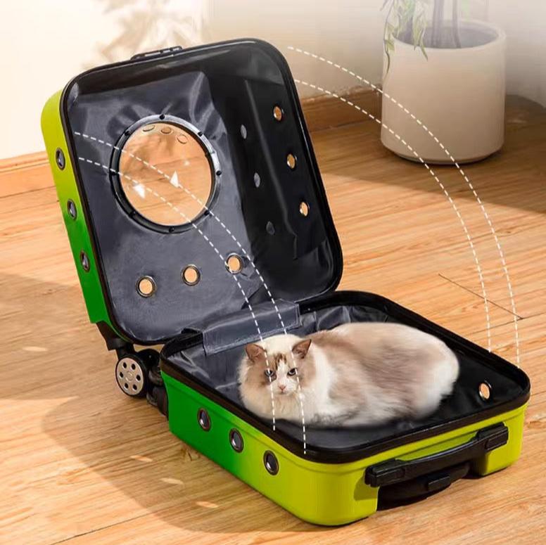 Pet Space Capsule Carrier With Wheels