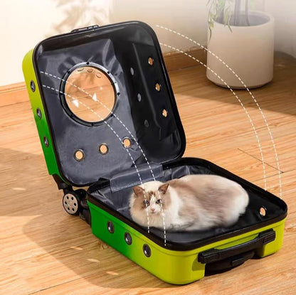 Pet Space Capsule Carrier With Wheels