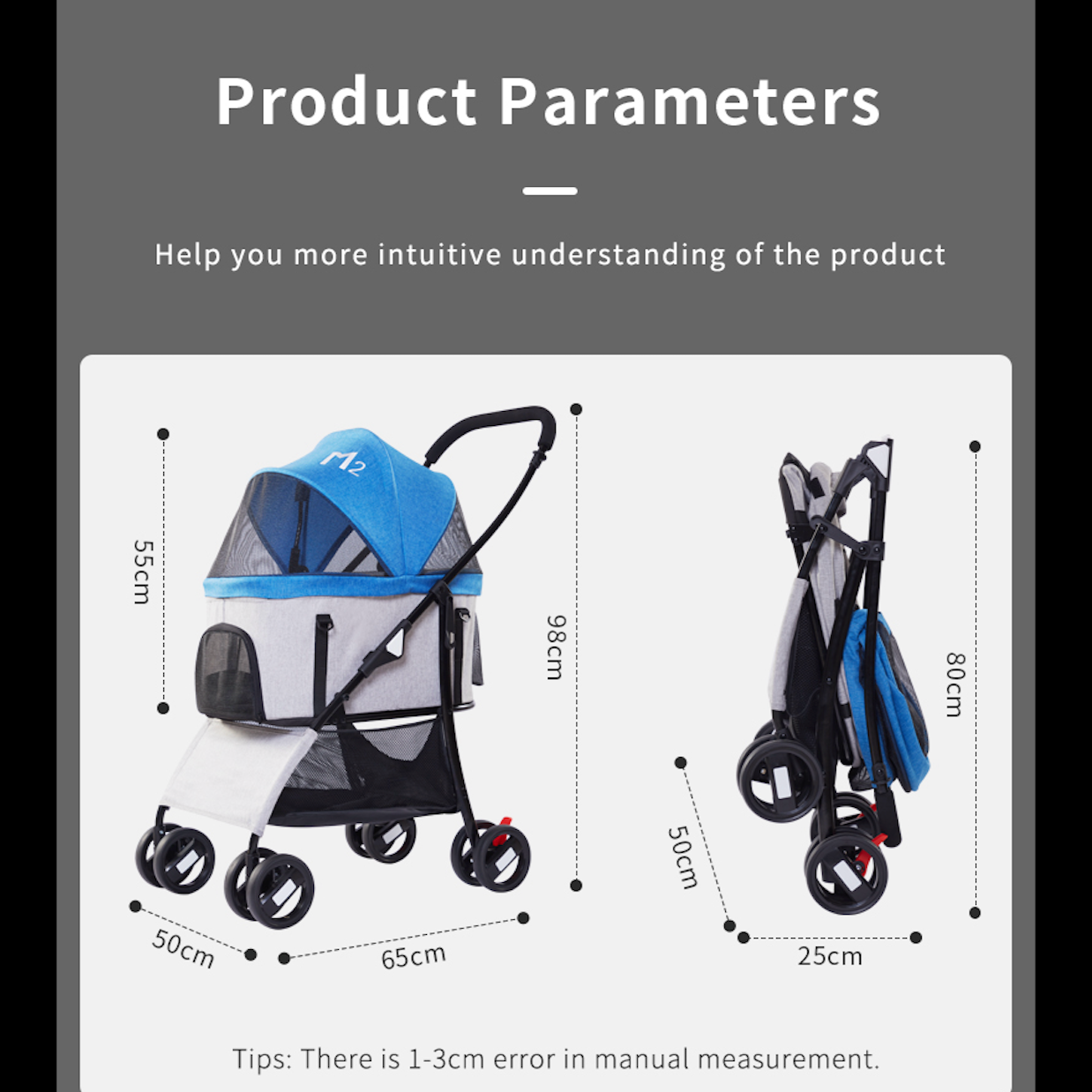 Foldable Pet Stroller - PC100