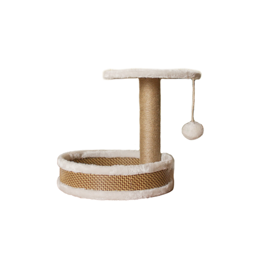 Cat Scratching Post with Rattan Bed