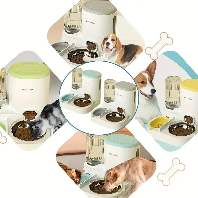 2-in-1 Pet Feeder with Water Dispenser